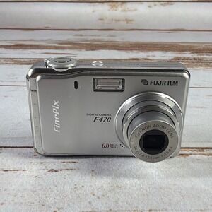 Fujifilm FinePix F470 Digital Camera Silver Tested w/ New Battery